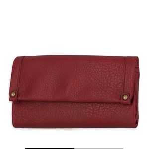 Time and Tru Women's Farrah Wallet Vinyl Solid Red